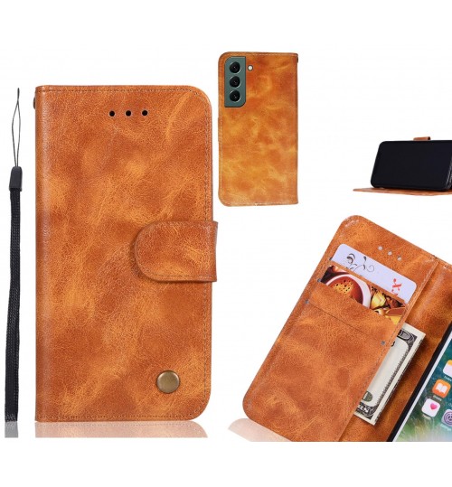 Samsung Galaxy S22 Case Vintage Fine Leather Wallet Case