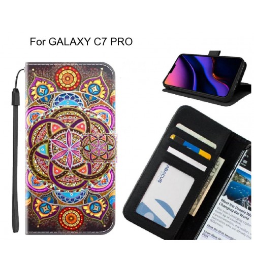 GALAXY C7 PRO case leather wallet case printed ID