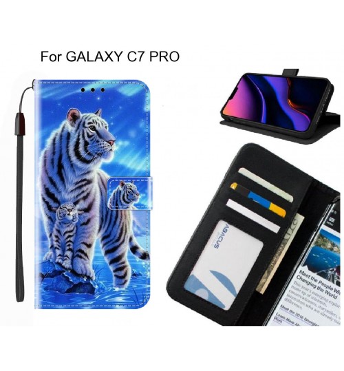 GALAXY C7 PRO case leather wallet case printed ID