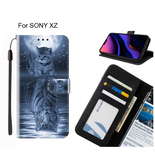 SONY XZ case leather wallet case printed ID