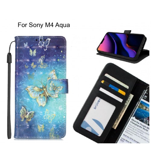 Sony M4 Aqua case leather wallet case printed ID