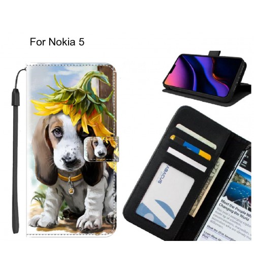 Nokia 5 case leather wallet case printed ID