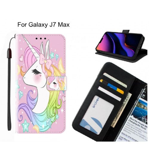 Galaxy J7 Max case leather wallet case printed ID