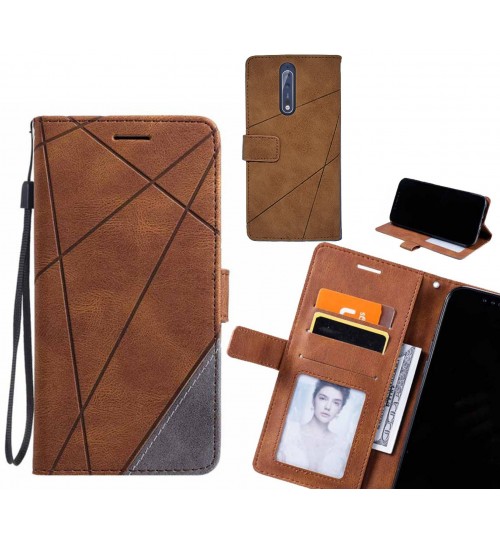 NOKIA 8 Case Wallet Premium Denim Leather Cover