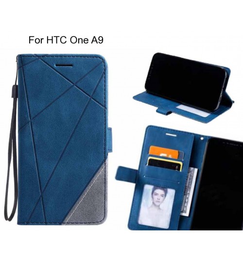 HTC One A9 Case Wallet Premium Denim Leather Cover