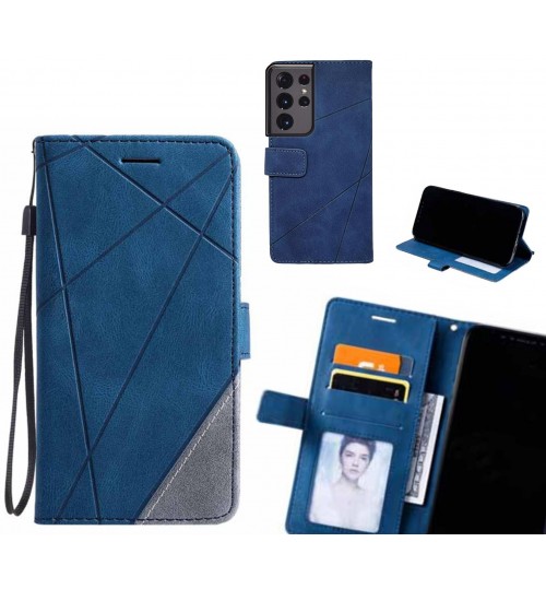 Galaxy S21 Ultra Case Wallet Premium Denim Leather Cover