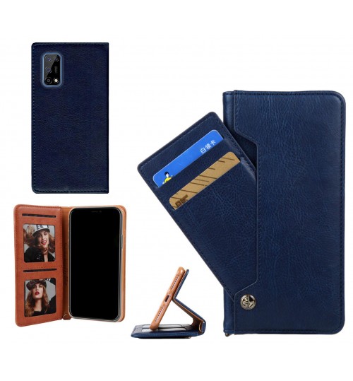 Realme 7 5G case slim leather wallet case 4 cards 2 ID magnet