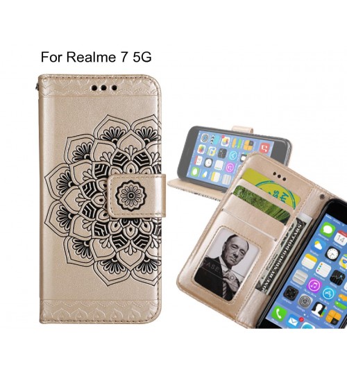 Realme 7 5G Case mandala embossed leather wallet case