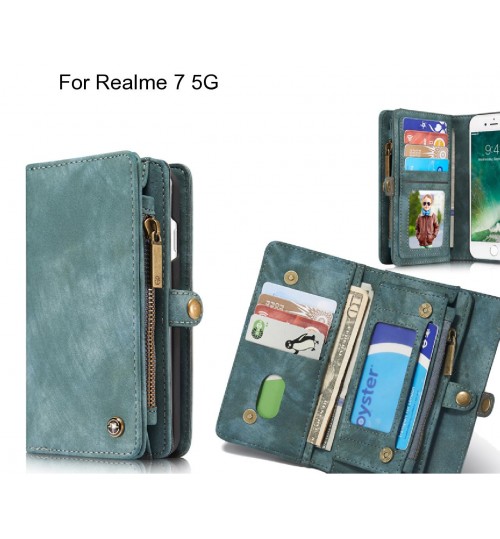 Realme 7 5G Case Retro leather case multi cards