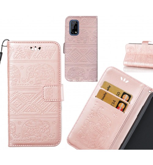 Realme 7 5G case Wallet Leather case Embossed Elephant Pattern