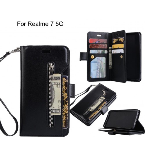 Realme 7 5G case 10 cards slots wallet leather case with zip