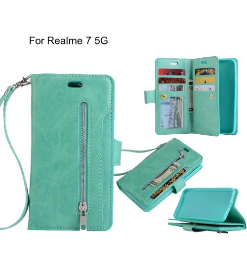 Realme 7 5G case 10 cards slots wallet leather case with zip