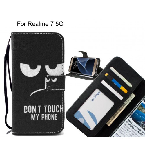 Realme 7 5G case 3 card leather wallet case printed ID