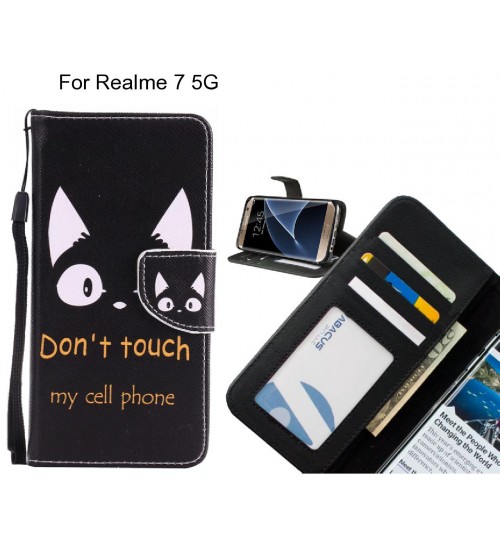 Realme 7 5G case 3 card leather wallet case printed ID