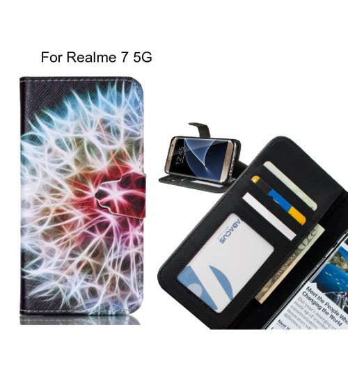 Realme 7 5G case 3 card leather wallet case printed ID