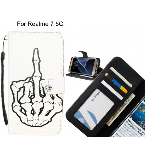 Realme 7 5G case 3 card leather wallet case printed ID