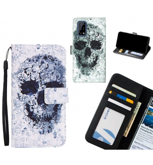 Realme 7 5G case 3 card leather wallet case printed ID