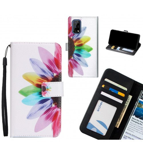 Realme 7 5G case 3 card leather wallet case printed ID