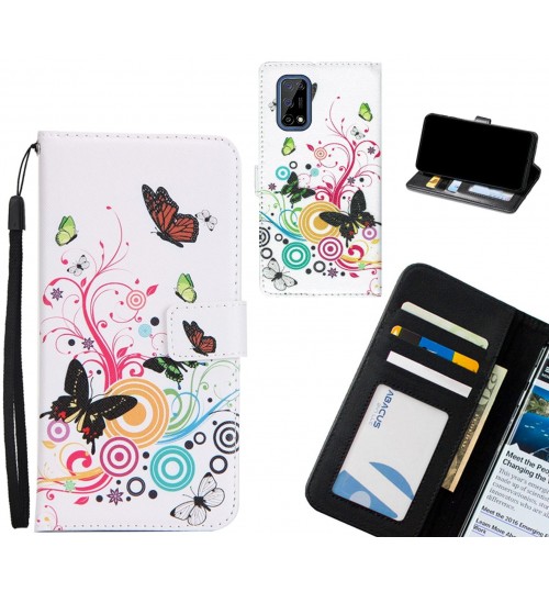 Realme 7 5G case 3 card leather wallet case printed ID