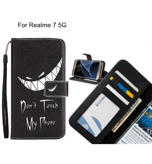 Realme 7 5G case 3 card leather wallet case printed ID