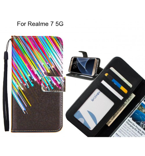 Realme 7 5G case 3 card leather wallet case printed ID