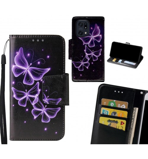 Oppo Find X5 Pro Case wallet fine leather case printed