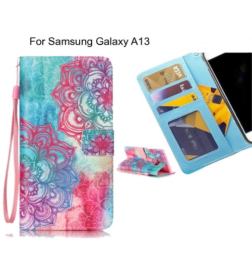 Samsung Galaxy A13 case 3 card leather wallet case printed ID