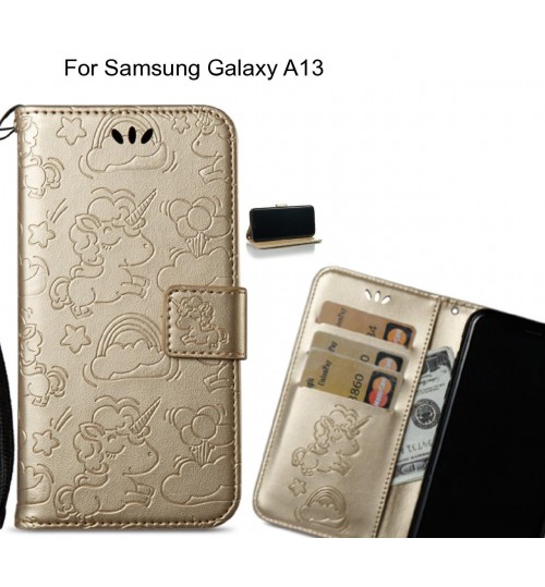 Samsung Galaxy A13  Case Leather Wallet case embossed unicon pattern