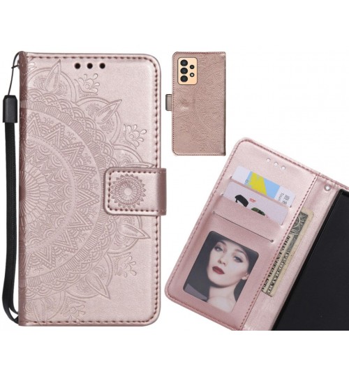 Samsung Galaxy A13 Case mandala embossed leather wallet case