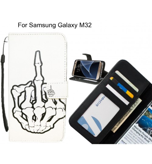 Samsung Galaxy M32 case 3 card leather wallet case printed ID