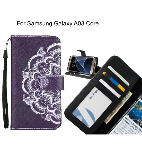 Samsung Galaxy A03 Core case 3 card leather wallet case printed ID