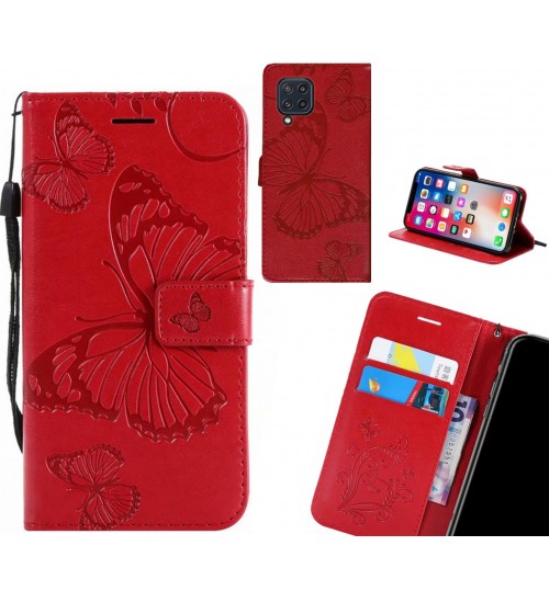 Samsung Galaxy M32 case Embossed Butterfly Wallet Leather Case