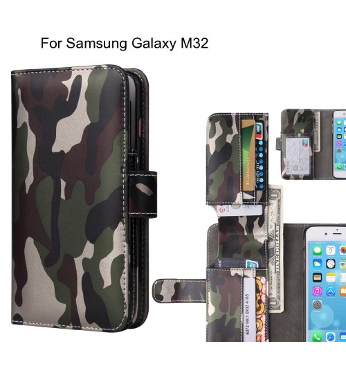 Samsung Galaxy M32 Case Wallet Leather Flip Case 7 Card Slots