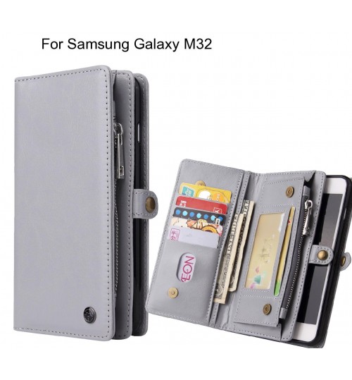 Samsung Galaxy M32 Case Retro leather case multi cards cash pocket