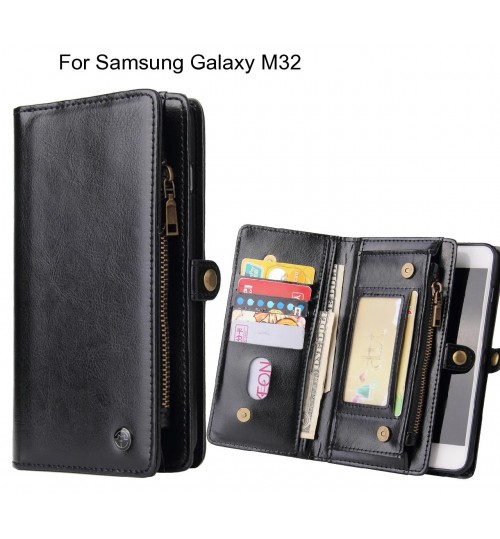 Samsung Galaxy M32 Case Retro leather case multi cards cash pocket