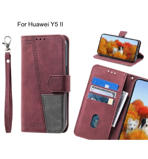 Huawei Y5 II Case Wallet Premium Denim Leather Cover