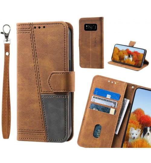 Galaxy S8 Case Wallet Premium Denim Leather Cover
