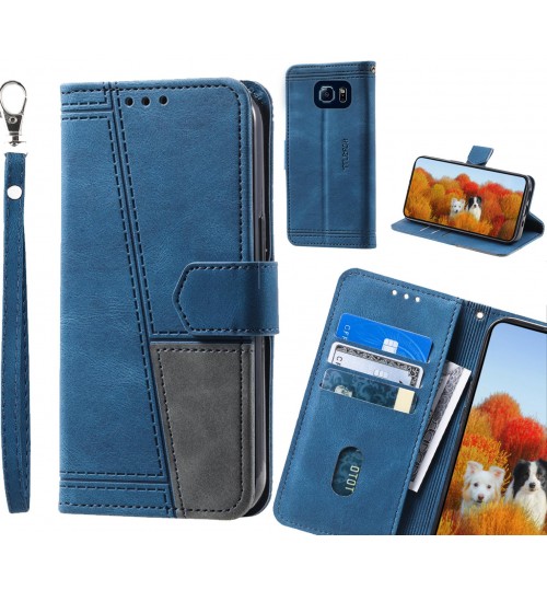 Galaxy S6 Case Wallet Premium Denim Leather Cover