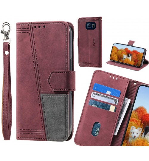 Galaxy S6 Case Wallet Premium Denim Leather Cover