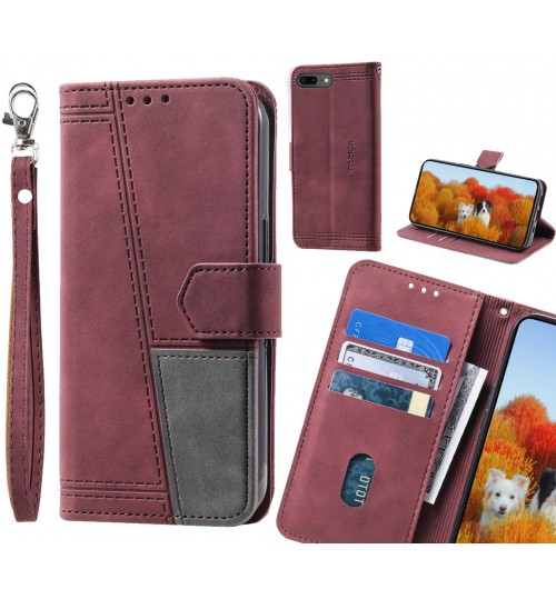 IPHONE 7 PLUS Case Wallet Premium Denim Leather Cover