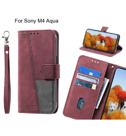 Sony M4 Aqua Case Wallet Premium Denim Leather Cover