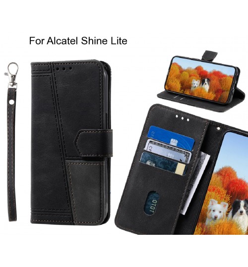 Alcatel Shine Lite Case Wallet Premium Denim Leather Cover