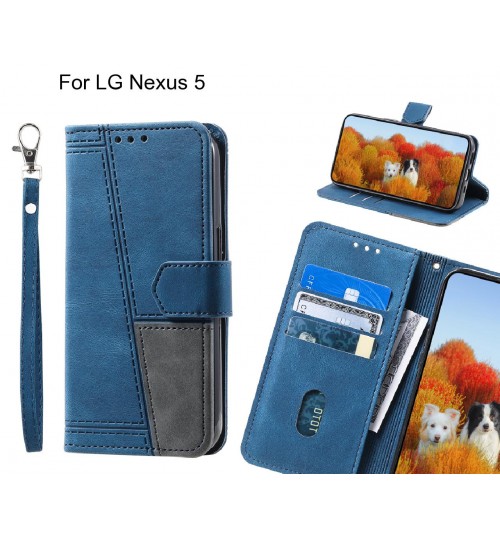 LG Nexus 5 Case Wallet Premium Denim Leather Cover