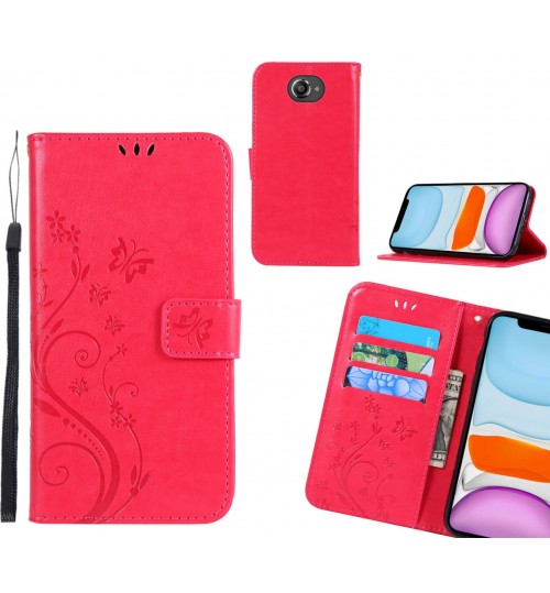 Vodafone Ultra 7 Case Embossed Butterfly Wallet Leather Cover