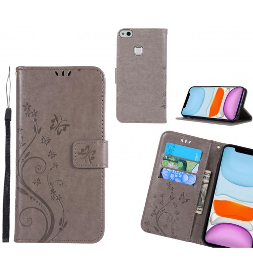 HUAWEI P10 LITE Case Embossed Butterfly Wallet Leather Cover