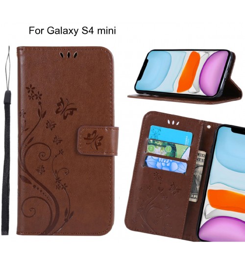 Galaxy S4 mini Case Embossed Butterfly Wallet Leather Cover