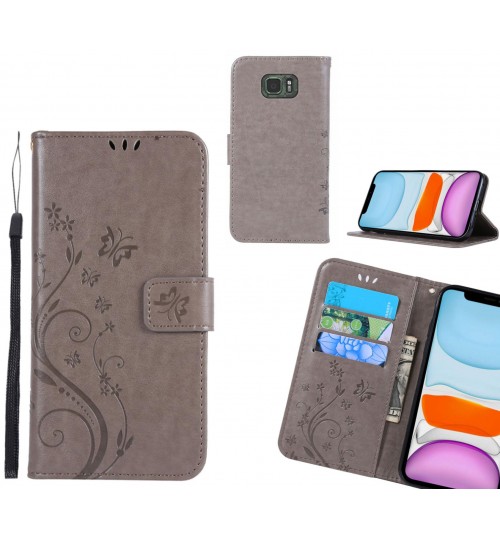 Galaxy S7 active Case Embossed Butterfly Wallet Leather Cover