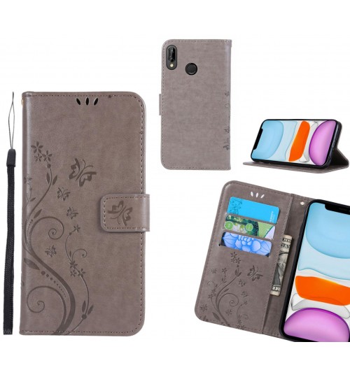 Huawei nova 3e Case Embossed Butterfly Wallet Leather Cover
