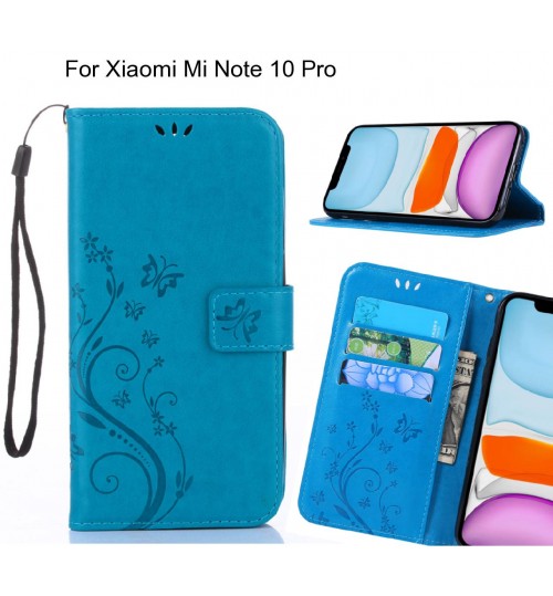 Xiaomi Mi Note 10 Pro Case Embossed Butterfly Wallet Leather Cover