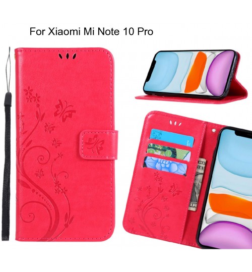 Xiaomi Mi Note 10 Pro Case Embossed Butterfly Wallet Leather Cover